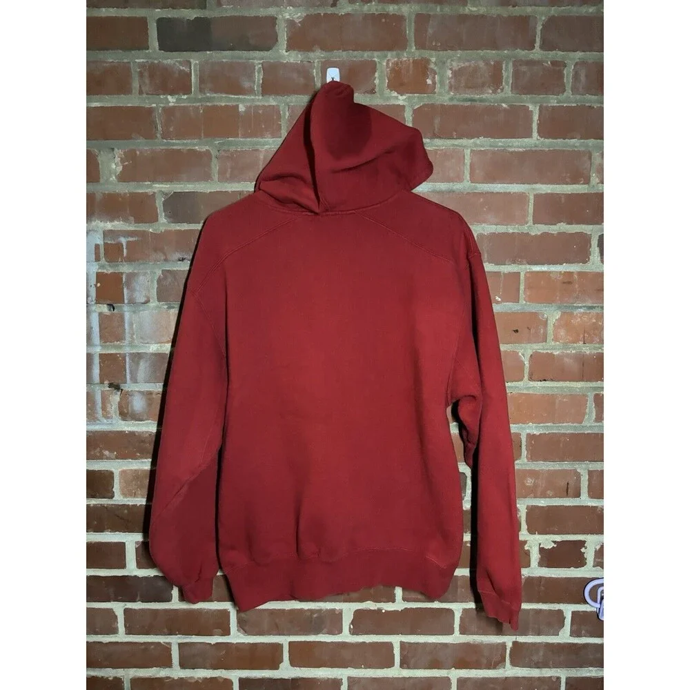 Vintage Y2K Red Adidas Hoodie Pullover Spell Out Center Logo Adult Medium